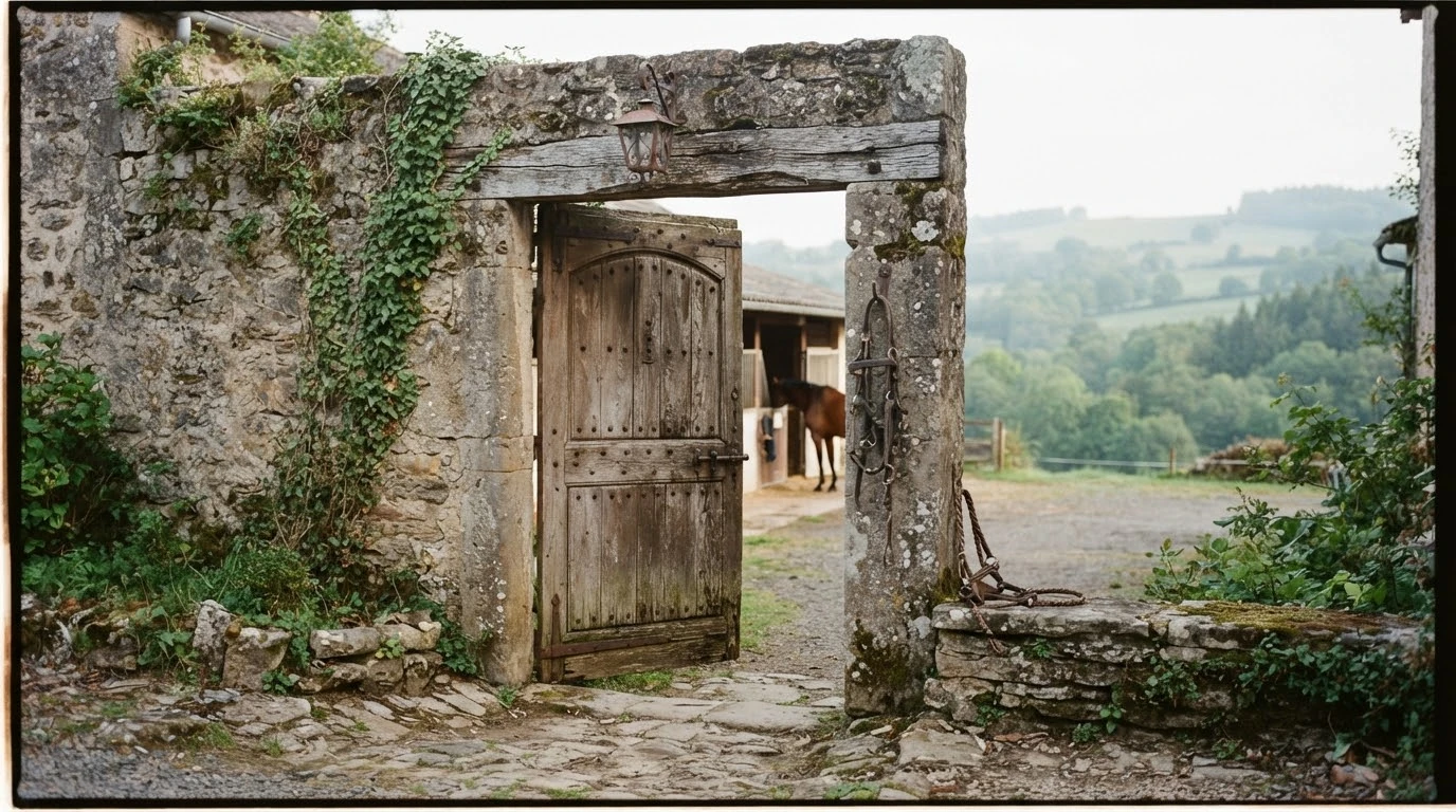 Entrée du Au repaire de Bona, centre équestre à Saint-Privat-d'Allier
