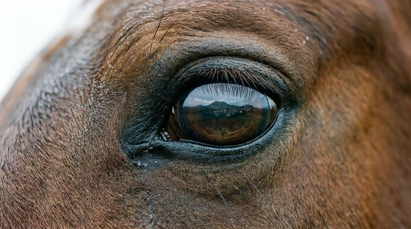 Un regard de cheval au Au repaire de Bona, Saint-Privat-d'Allier