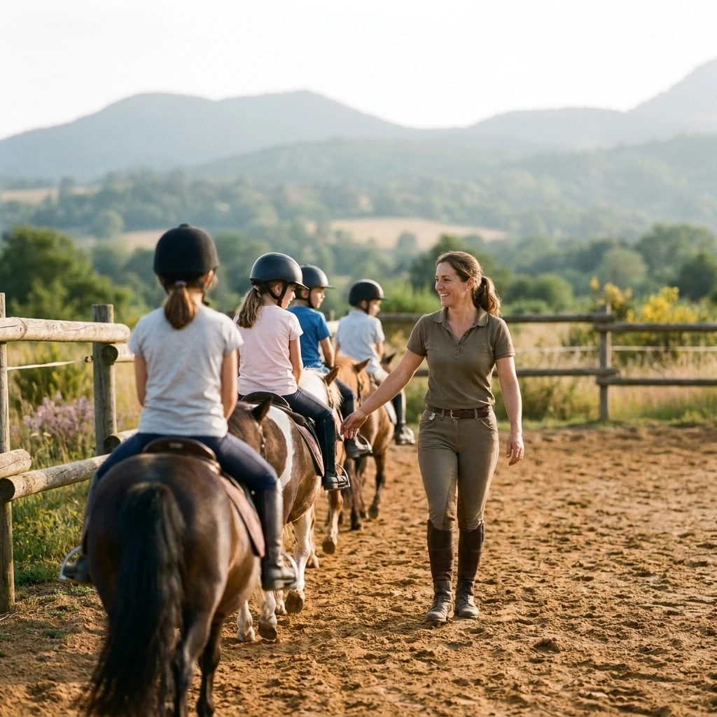 Cours de poney à Saint-Privat-d'Allier, Haute-Loire